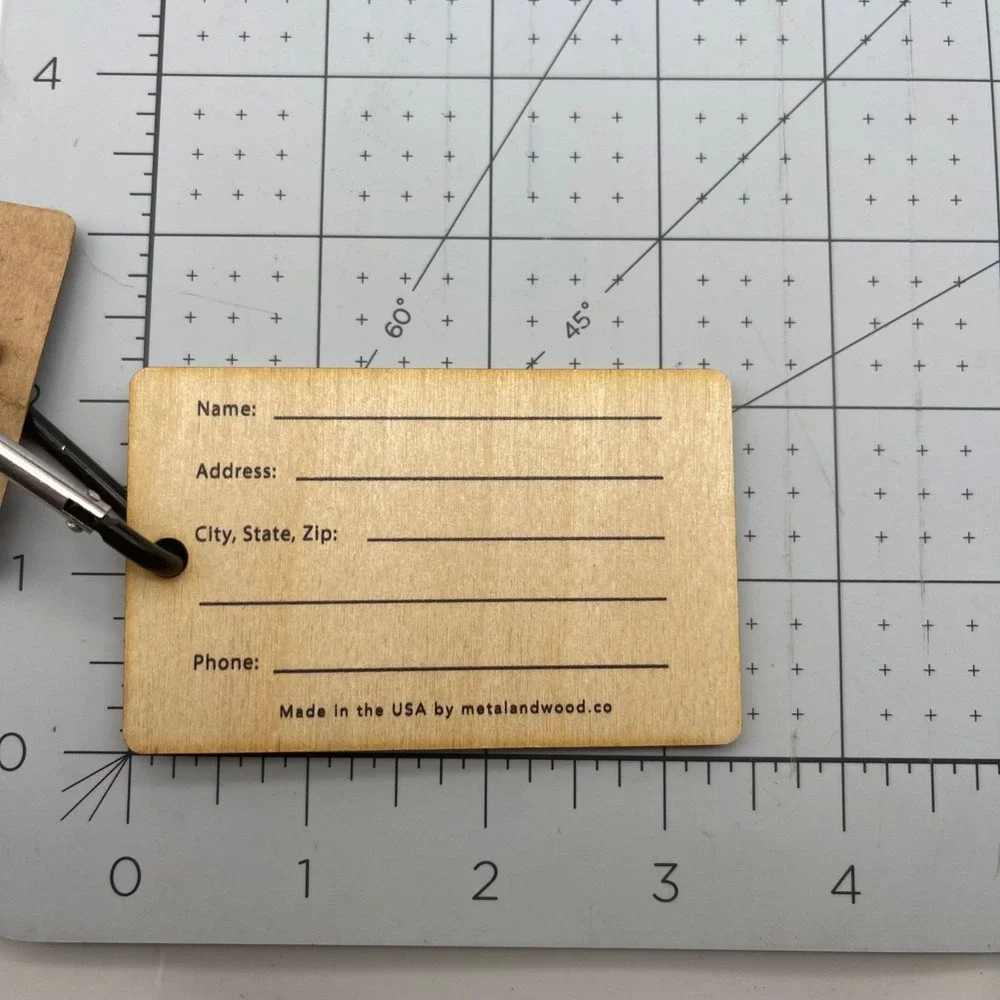 Metal and Wood Co Luggage Tag‎ Travel Cool Dude Abraham Lincoln American Patriot